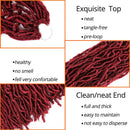 New Soft locs 18 inch 6 Packs Faux Locs Curly Wavy Crochet Synthetic Braiding Hair Extensions(18 inch, Burgundy) conrora