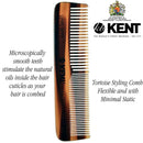 Kent A OT Small Double Tooth Hair Pocket Comb, Fine/Wide Tooth Comb For Hair, Beard and Mustache, Coarse/Fine Hair Grooming Comb for Men, Women and Kids. Saw Cut Hand Polished. Handmade in England KENT