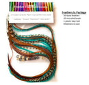Feather Hair Extensions, 100% Real Rooster Feathers, Long Natural and Turquoise Blue Colors, 20 Feathers with Bonus FREE Beads and Loop Tool Kit NBT Feather Lily