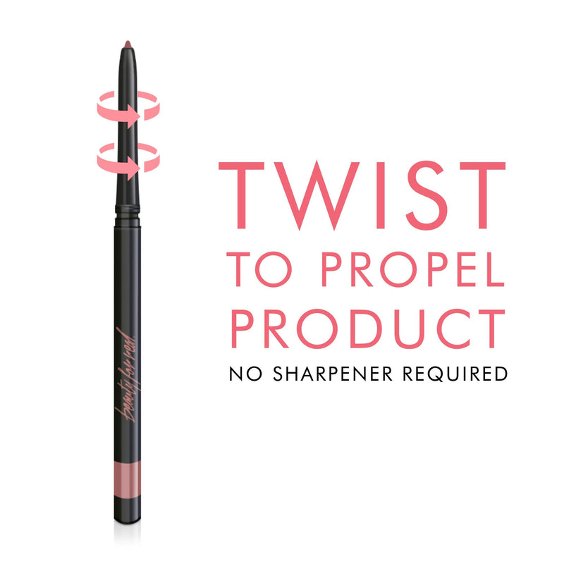 Beauty For Real D-Fine Lip Liner Pencil, Neutral - Set of 2 - Universal, Long-Wear Shade - Define, Enhance & Perfect Lip Shape - Creamy Texture for Easy Application - No Sharpener Required Beauty For Real