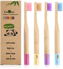 GoWoo 100% Natural Bamboo Toothbrush Soft - Organic Eco Friendly Toothbrushes with Soft Nylon Bristles, BPA-Free, Biodegradable, Dental Care Set for Children, (Pack of 4, Kids, Rainbow) GoWoo Store