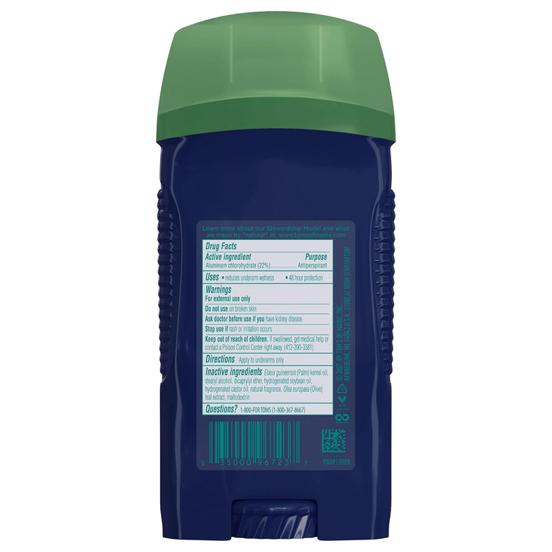 Tom's of Maine Antiperspirant Deodorant for Men, North Woods, 2.8 oz, Pack of 3 (Packaging May Vary) Infinity Warehouse