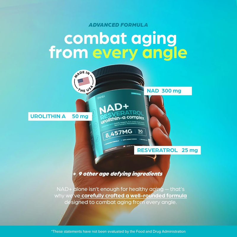 NAD Supplement 8457 mg Extra Strength NMN Alternative Liposomal + Green Tea for Women & Men w/ Urolithin A, Resveratrol, CoQ10, Alpha Lipoic Acid – Energy Anti-Aging,Cell Regeneration –30-Day Supply Infinity Warehouse