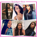 ALLRUN Straight Hair Bundles with Closure Middle Part(10 12 14+10closure) Brazilian Straight Human Hair 3 Bundles with Middle Part Lace Closure Human Hair Extensions Natural Black Color ALLRUN Store