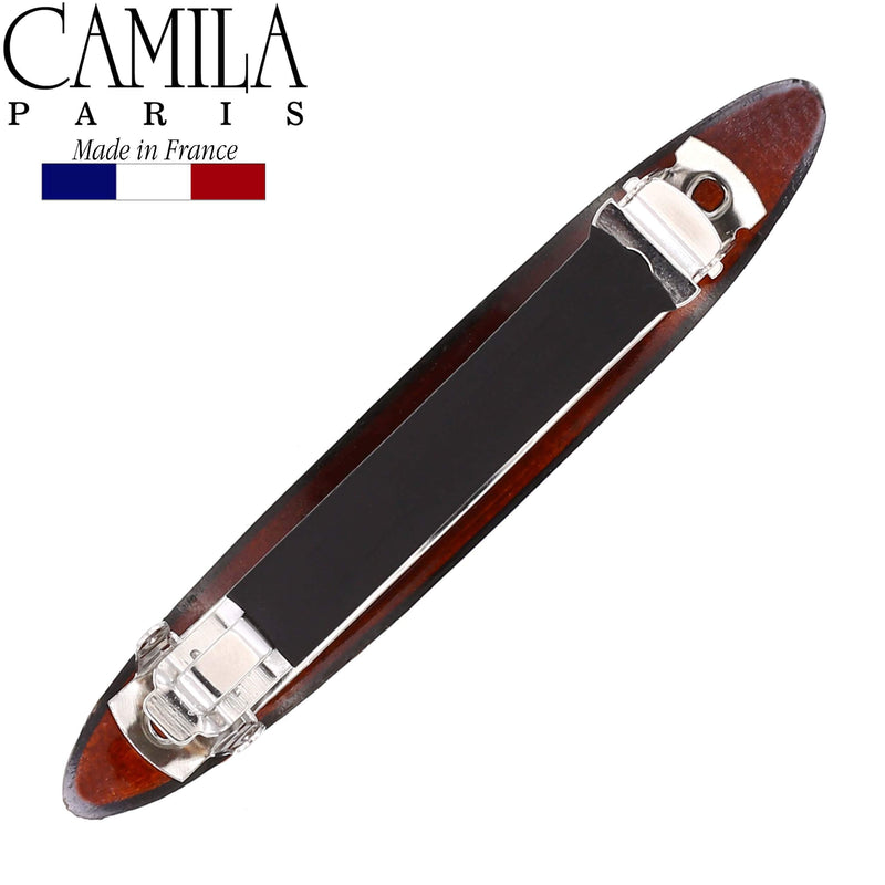 Camila Paris CP2624 French Hair Barrette Clip for Girls, Tortoise Shell, Rubberized Automatic Clasp Strong Hold Grip Hair Clips for Women, No Slip Styling Girls Hair Accessories, Made in France Camila