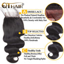 QTHAIR 10A Brazilian Body Wave 3 Bundles with Closure(18" 20" 22"+18") 100% Unprocessed Brazilian Virgin Body Wave Human Hair Weave with 4x4 Swiss Lace Closure(130% Density) QTHAIR Store