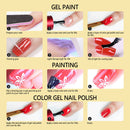Coosa 12 Colors Painted Gel Nail Polish Set with Brush Nail Art Wire Drawing Gel for Line Pulling Gel Line Nail Polish Drawing Nail Art Salon COOSA