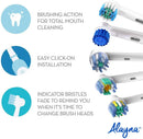 Replacement Brush Heads Compatible with Oral B Braun –20 Pack of 4 Sensitive Clean, 4 Floss Action, 4 Precision Clean & 4 Cross Action. Fits Oralb Electric Toothbrush Pro1000 Pro3000 Pro5000 & More! Alayna