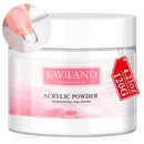 Saviland Clear Acrylic Powder 4.23oz - Professional Crystal Polymer Clear Nail Powder Acrylic Nail System for Acrylic Nails Extension No Need Nail Lamp SAVILAND