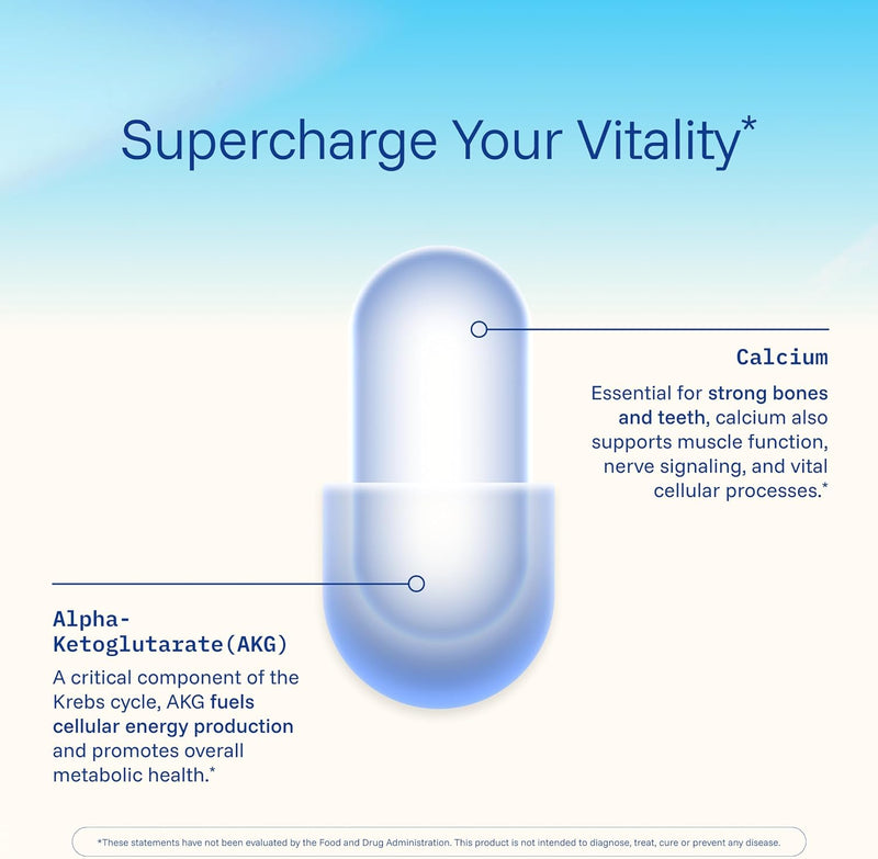 ProHealth, Ca AKG Supplement (Alpha Ketoglutarate) (1,000 mg per 2 Capsule Serving, 60 Capsules). Supports Metabolic Function and Healthy Aging Processes. Infinity Warehouse