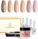 Beetles Dip Powder Nail Kit Starter, 6 Colors Nude Glitter Dipping Powder Set for DIY Salon Nail Art Manicure with Base Top Coat Activator Brush Saver Gifts for Women beetles Gel Polish Store