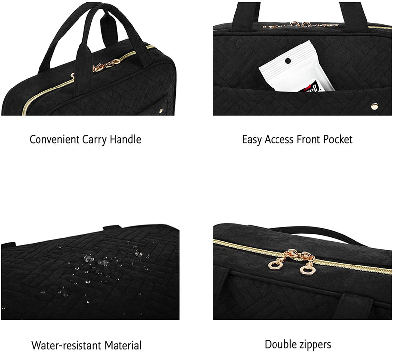 BAGSMART Toiletry Bag Travel Bag with Hanging Hook, Water-resistant Makeup Cosmetic Bag Travel Organizer for Accessories, Shampoo, Full Sized Container, Toiletries BAGSMART Store