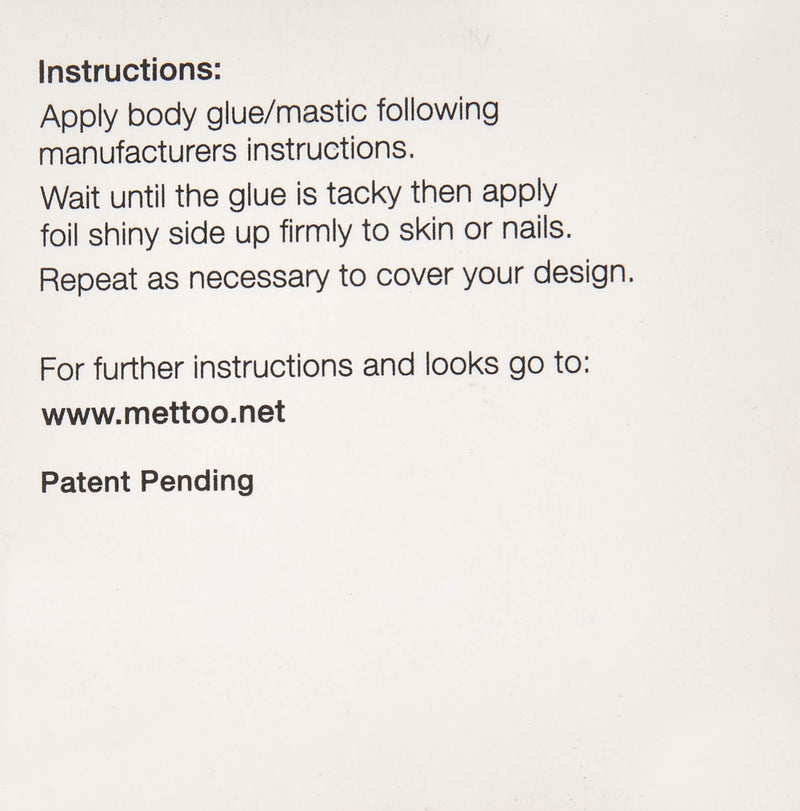 Mettoo Opening Night Body Foil, 12 Count Mettoo