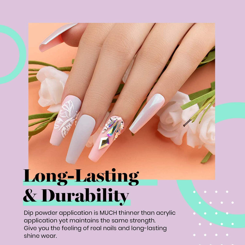 Beetles Bridesmaid Beauty Classic Dip Powder Nail Kit Starter - Nude Gray Pink 6 Colors Nail Dipping Powder Kit for French Nail, No LED Nail Lamp Needed Manicure Kit Nail Art DIY Home Gift Box beetles Gel Polish Store
