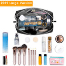 Large Makeup Bag Zipper Pouch Travel Cosmetic Organizer for Women and Girls (Large, Black) Narwey