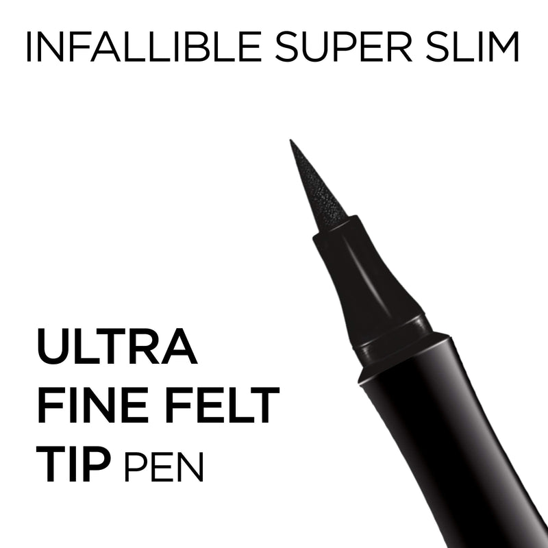 L'Oreal Paris Makeup Infallible Super Slim Long-Lasting Liquid Eyeliner, Ultra-Fine Felt Tip, Quick Drying Formula, Glides on Smoothly, Brown, Pack of 1 L'Oréal Paris