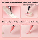 Wax Pencil for Rhinestones Acrylic Handle Dual End Rhinestone Picker Dotting Pen with Extra 3 Wax Pen Tips Crystal Gemstone Applicator Tool for Nail Art 3 pieces Kaychan