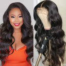QTHAIR 14A 13x4 Lace Front Human Hair Wigs 16" Brazilian Body Wave Pre Plucked With Baby Hair Body Wave Brazilian Virgin Hair Lace Frontal Wigs for Black Women Natural Black Color QTHAIR Store