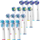 Oral B Replacement Brush Heads- Holiday Pack of 16 Double Clean, Cross, Floss, and Precise Oralb Braun Compatible Electric Toothbrush Parts- Fits Oral-B Kids, Pro 1000 + More! Alayna