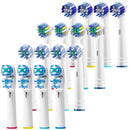Oral B Compatible Replacement Brush Heads- Holiday Pack of 16 Double Clean, Cross, Floss, and Precise Oralb Braun Compatible Electric Toothbrush Parts- Fits Oral-B Kids, Pro 1000 + More! Alayna