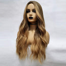 Long Wavy Brown ombre Blonde Wigs Cosplay Party Wig for Black Women Afro High Temperature Fiber Synthetic Hair Wigs Esmee Store