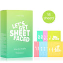 I DEW CARE Let's Get Sheet Faced Face Sheet Mask Pack (14 Sheets) + White Cat Spa and Makeup Headband Bundle I DEW CARE
