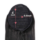 Seelaak 24 Inch Straight Ponytail Hairpiece for Black Women Straight Drawstring Ponytail Human Hair seelaak