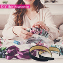 EAONE 16Pc Black Satin Headbands for Women Wide Head bands Fashion Hard Headbands No Slip Headbands for Girls DIY Headbands 1.2 Inch EAONE
