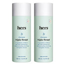 hers triple threat shampoo for hair that feels and looks thicker and stronger with biotin, saw palmetto, pumpkin seed oil, lightly scented with rose, helps control hair shedding, 2 pack, 6.4oz Infinity Warehouse