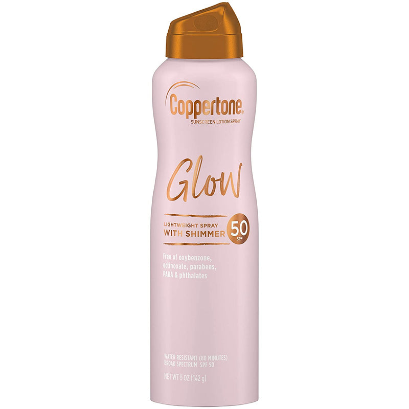 Coppertone Glow Shimmering Sunscreen Spray SPF 50, 5 ounces Coppertone Store