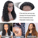UpgradeU Lace Front Wigs Human Hair Pre Plucked for Women 150% Density 13x4 Water Wave Lace Front Wig Brazilian Wet and Wavy Human Hair Lace Front Wigs Natural Hairline (16 inch) UpgradeU