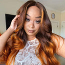 Beauty Forever LT4/30 Ombre Colored Silk Base Fake Scalp Wigs Human Hair Straight Closure Wigs for Women ,Brazilian Remy Hair Wig 150% Density 100% Virgin Human Hair Wig Middle Part 18 Inch Beauty Forever Store