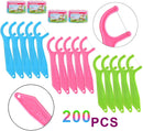 Dental Floss Picks, FAMILIFE Kids flossers Toddler Threaders Children Unwaxed Unflavored Fluoride Free Dental Floss Child Kid Flossing Sticks with Travel Cases 200 Picks FAMILIFE Store