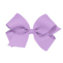 Wee Ones Girls' Plain Wrap Grosgrain Hair Bow on a WeeStay No-Slip Hair Clip, Medium, Light Orchid Wee Ones