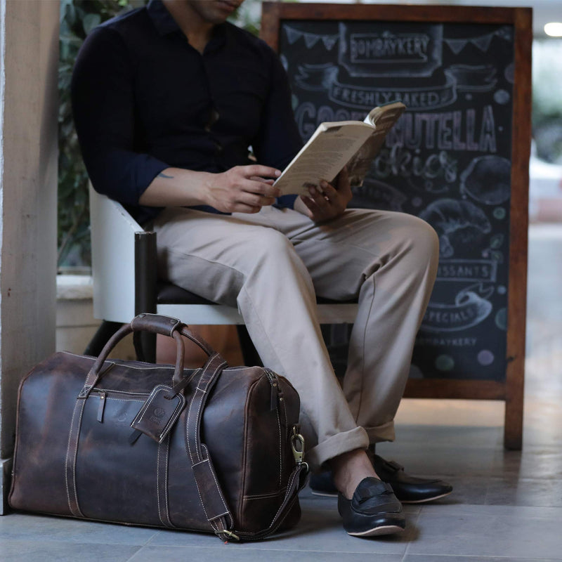 Leather Duffel Bag & Toiletry Bag Combo - The Best Masculine Travel Gift For Men Rustic Town Store