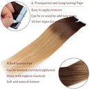 40 PCS Tape In Hair Extensions Real Human Hair Invisible Seamless Skin Weft Double Side Tape Remy Human Hair Hightlight Natural Long Straight (20'',100g/40pcs,