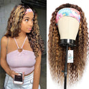 Aopusi Headband Wig Human Hair Ombre Brown Blonde Wave Wave Wigs