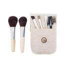 Natural Bamboo Makeup Brushes 6pcs Mini Cosmetic Makeup Brushes Set With Travel Bag Case Powder Blush Eye Shadows Eyebrow Make Up Brushes Kit Delicate girl