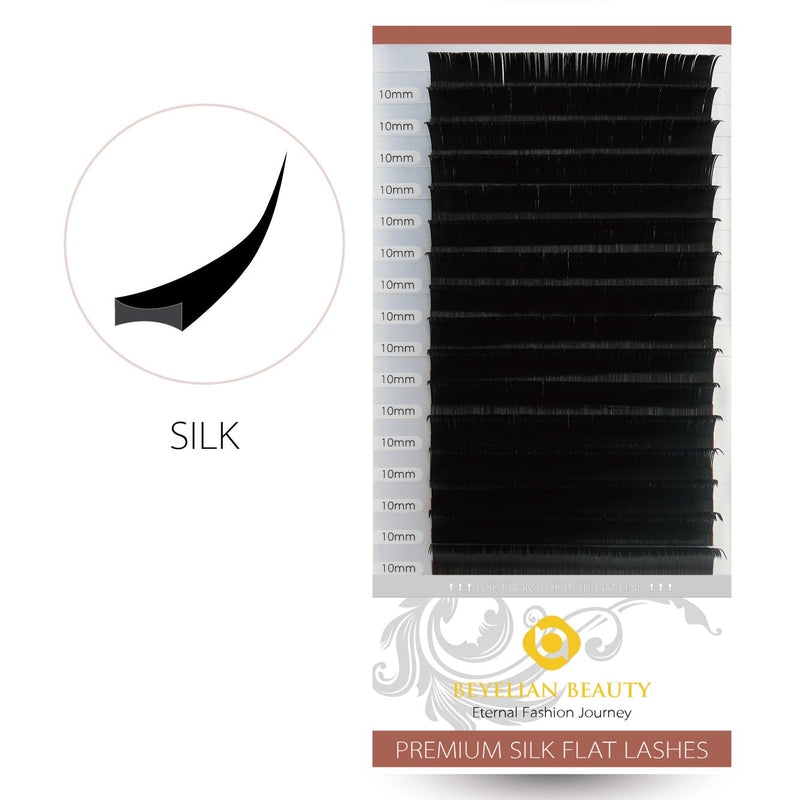 BEYELIAN Beauty Flat Eyelash Extensions Premium Silk Classic Setting Lash Natural Soft Lightweight C Curl 0.15mm 10mm BEYELIAN