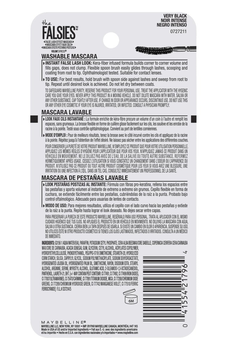 Maybelline New York Makeup Volum' Express The Falsies Waterproof Mascara, Brownish Black, 0.25 fl. oz. Maybelline New York