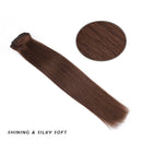20 inches Clip in Hair Extensions Remy Human Hair - 7pcs 120g Silky Straight Thick 100% Real Medium Brown Human Hairpieces Clip on for Women Beauty (20inch-120g, 4