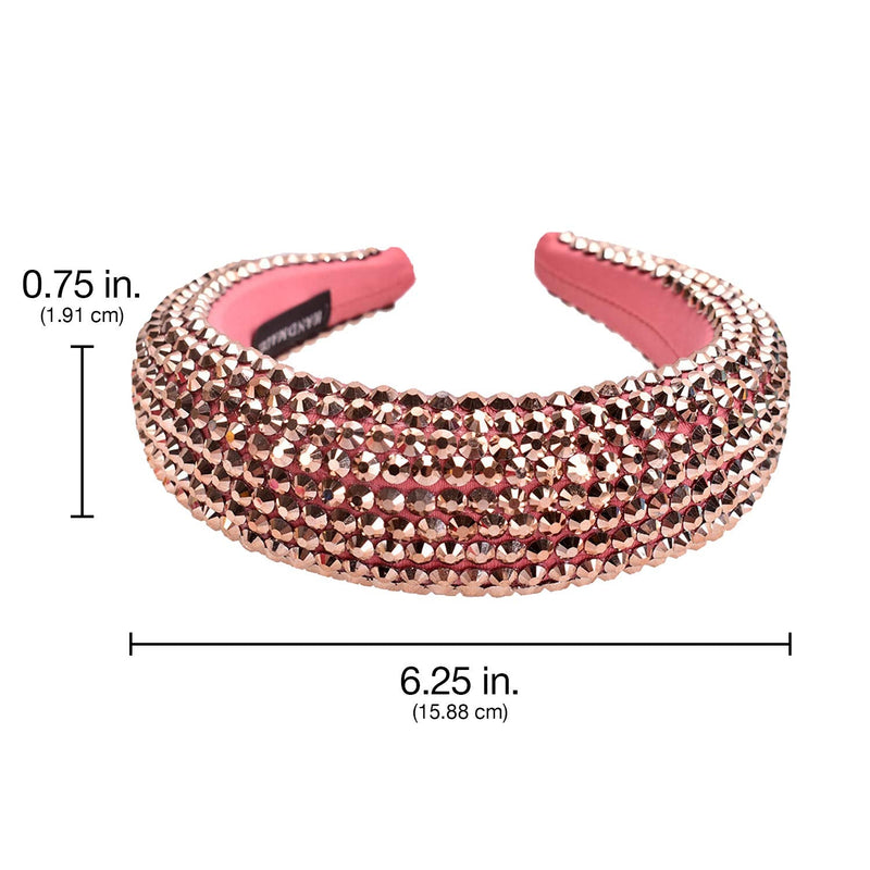 SP SOPHIA COLLECTION Women's Sparkling Crystal Padded Rhinestone Wide Bejeweled Hair Headband Party Hairband Hair Accessories in Rose Gold SP Sophia Collection Store