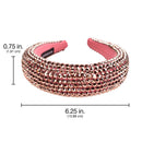 SP SOPHIA COLLECTION Women's Sparkling Crystal Padded Rhinestone Wide Bejeweled Hair Headband Party Hairband Hair Accessories in Rose Gold SP Sophia Collection