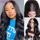 Julia Hair 10A U Part Wig Body Wave Human Hair for Women ,Brazilian Remy Human Hair Glueless Full Head Clip in Half Wig U Shape Wig 150% Density Natural Color 16inch Julia Hair