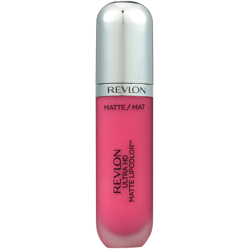 Revlon Ultra HD Matte Lipcolor, Velvety Lightweight Matte Liquid Lipstick in Pink, Temptation (615), 0.2 oz REVLON