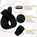 Full Shine Clip in Hair Extensions Real Human Hair with Lace Base Jet Black 3Pcs 50G Remy Hair Extensions Clip in Human Hair 10 Inch Short Hair Extensions Clip in Human Hair Full Shine Store