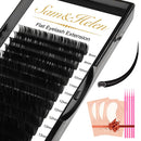 Sam&Helen Ellipse Eyelash Extensions Supplies,16 Rows Flat Lash Extension,Mink Individual lashes 0.15mm CC Curl Mixed 8-11mm Black Matte Individual Eyelashes Extension,Salon Use Sam&Helen Store