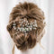 Yean Bride Flower Wedding Hair Comb Silver Bridal Hair Piece Pearl Hair Accessories for Women and Girls Yean