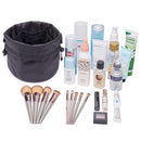 Barrel Makeup Bag Travel Drawstring Cosmetic Bag Toiletry Organizer Waterproof for Women and Girls (Small, Black) Narwey