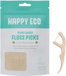 Happy Eco - Natural Dental Floss Picks (200count) - BPA Free, Vegan, Sustainable Flossers for Eco-Friendly Teeth Cleaning- Pack of 4 (200 Count Mint, Charcoal) (Mint, Single Thread) HAPPY ECO Store